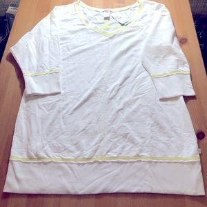 Lane Bryant Active Shirt White Yellow Size 14/16